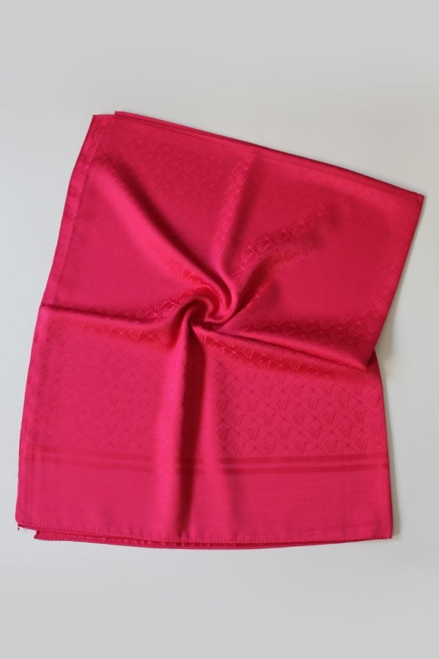 V Desenli İtalyan Jakar Şal - Fuşya