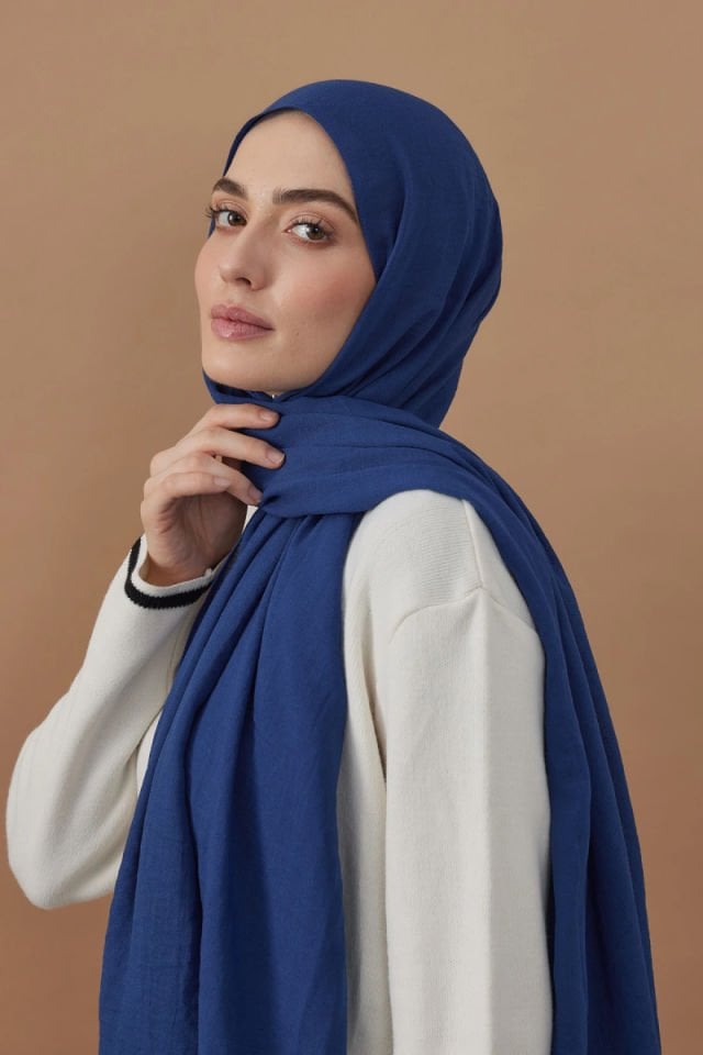 Pamuk Kraş Şal - Petrol