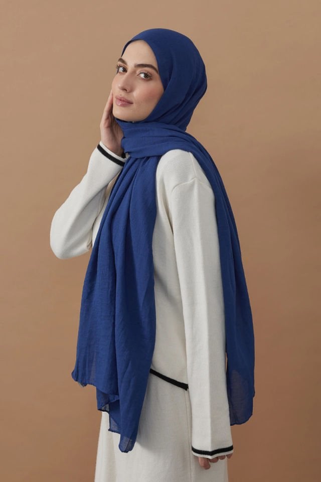 Pamuk Kraş Şal - Petrol