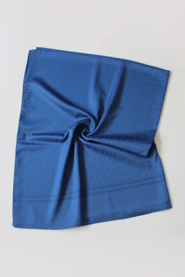 V Desenli İtalyan Jakar Şal - İndigo