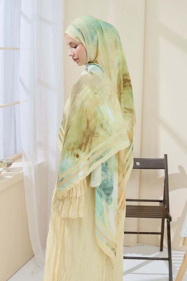 Ashira Desen Bambu Şal - Sarı