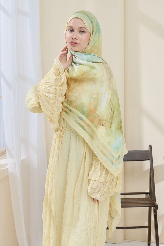 Ashira Desen Bambu Şal - Sarı