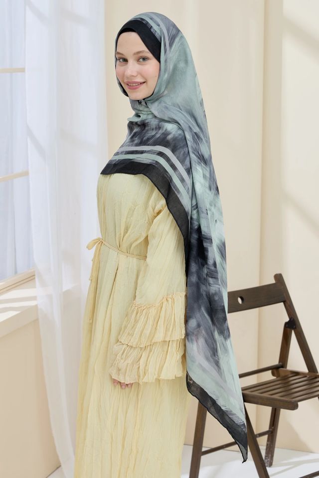 Ashira Desen Bambu Şal - Siyah