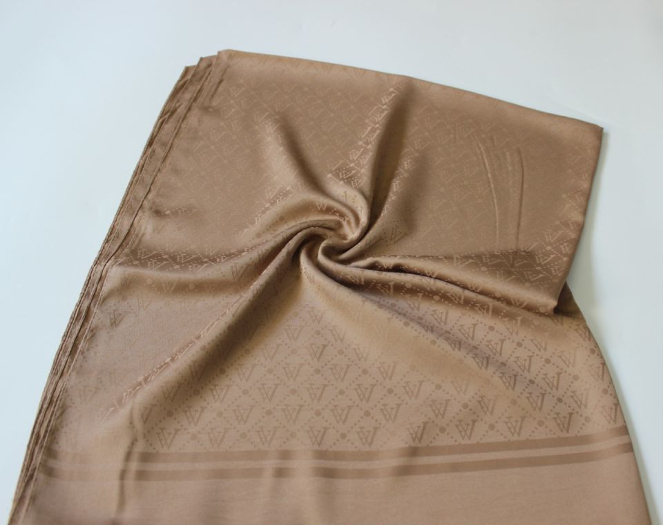 V Desenli İtalyan Jakar Şal - Soft Kahve