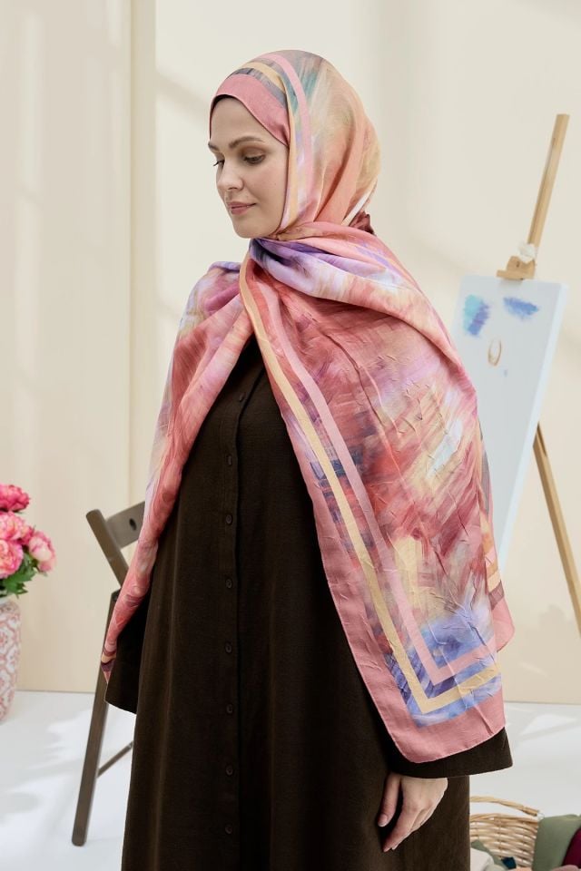 Ashira Desen Bambu Şal - Yavruağzı