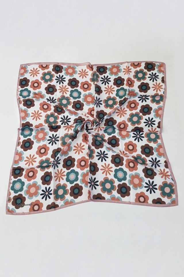 Modakaşmir Papatya Desenli Soft Pamuk Eşarp - Vizon