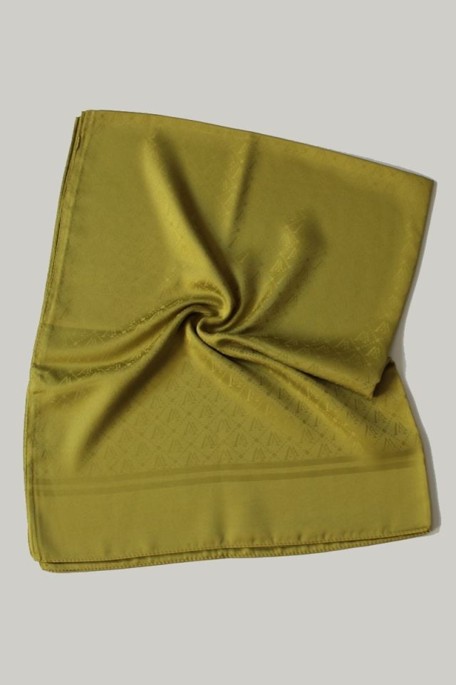 V Desenli İtalyan Jakar Şal - Yağ Yeşili