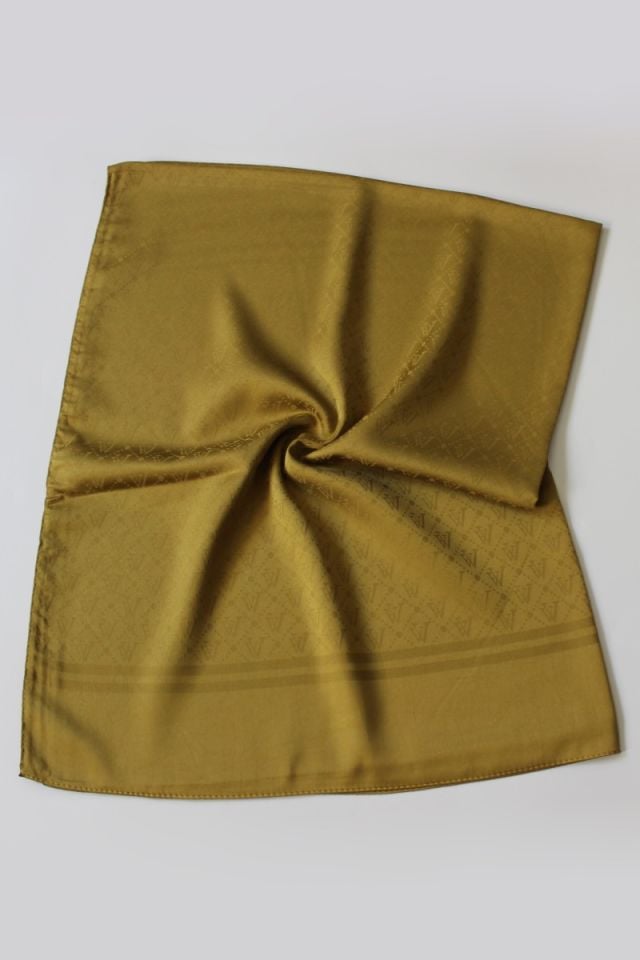 V Desenli İtalyan Jakar Şal - Zeytin