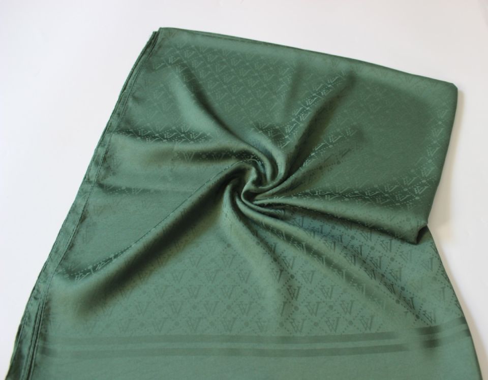 V Desenli İtalyan Jakar Şal - Zümrüt