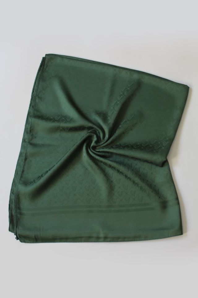 V Desenli İtalyan Jakar Şal - Zümrüt