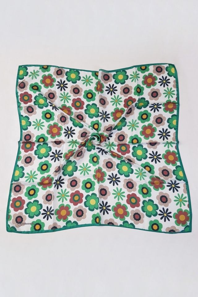 Modakaşmir Papatya Desenli Soft Pamuk Eşarp - Benetton