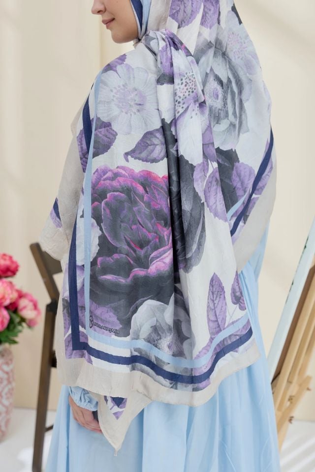 Gül Desen Bambu Şal - Antik Bej