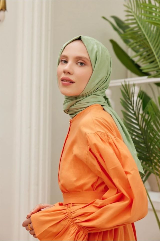 Leopar Desenli İtalyan Jakar Şal - Su Yeşili