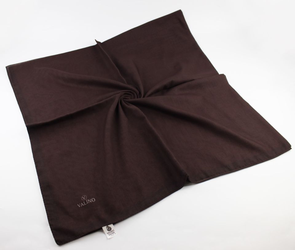 120x120 Düz Renk Pamuklu Eşarp - Acı Kahve