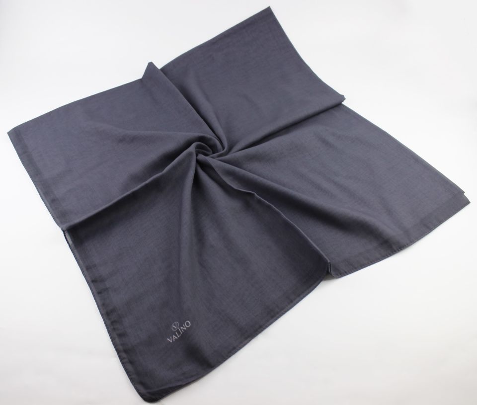 120x120 Düz Renk Pamuklu Eşarp - Gri