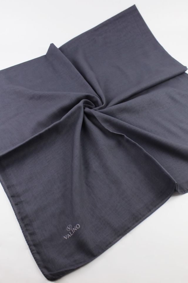 120x120 Düz Renk Pamuklu Eşarp - Gri