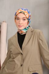 Modakaşmir Çiçek Desenli Soft Pamuk Eşarp - Kum Beji