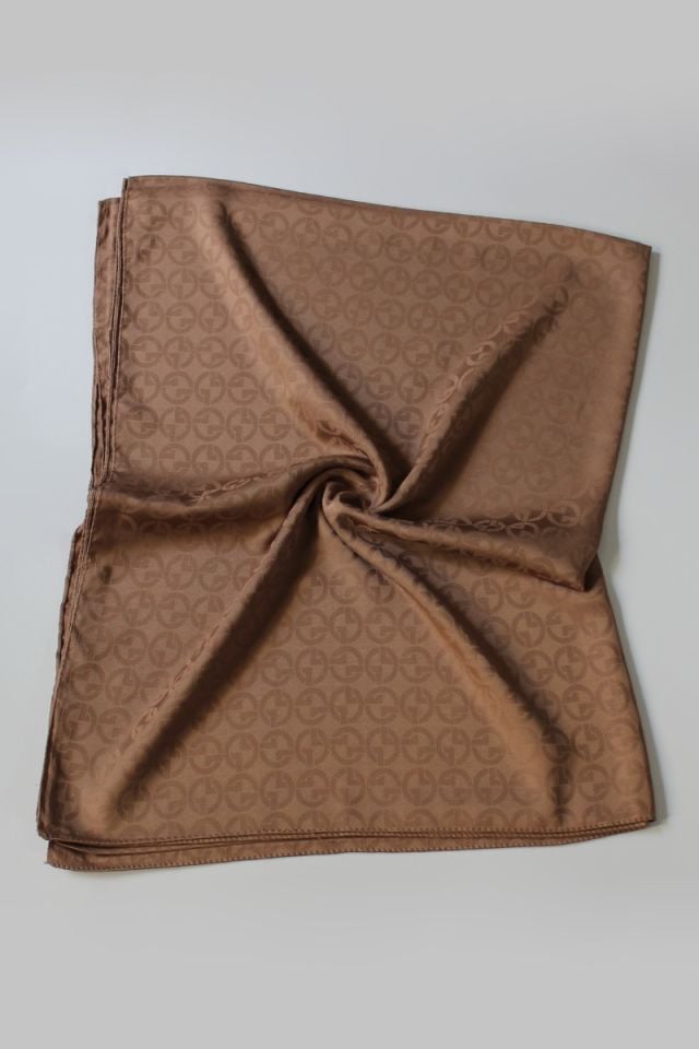 G Desenli İtalyan Jakar Şal - Soft Kahve