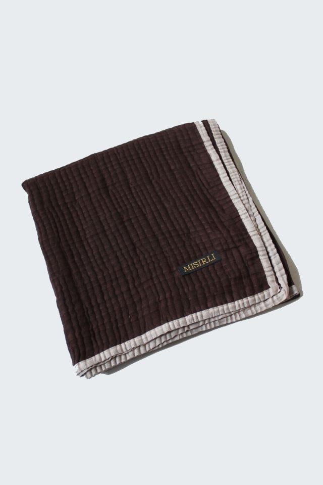 Müslin Biyeli Eşarp - Acı Kahve, Bej