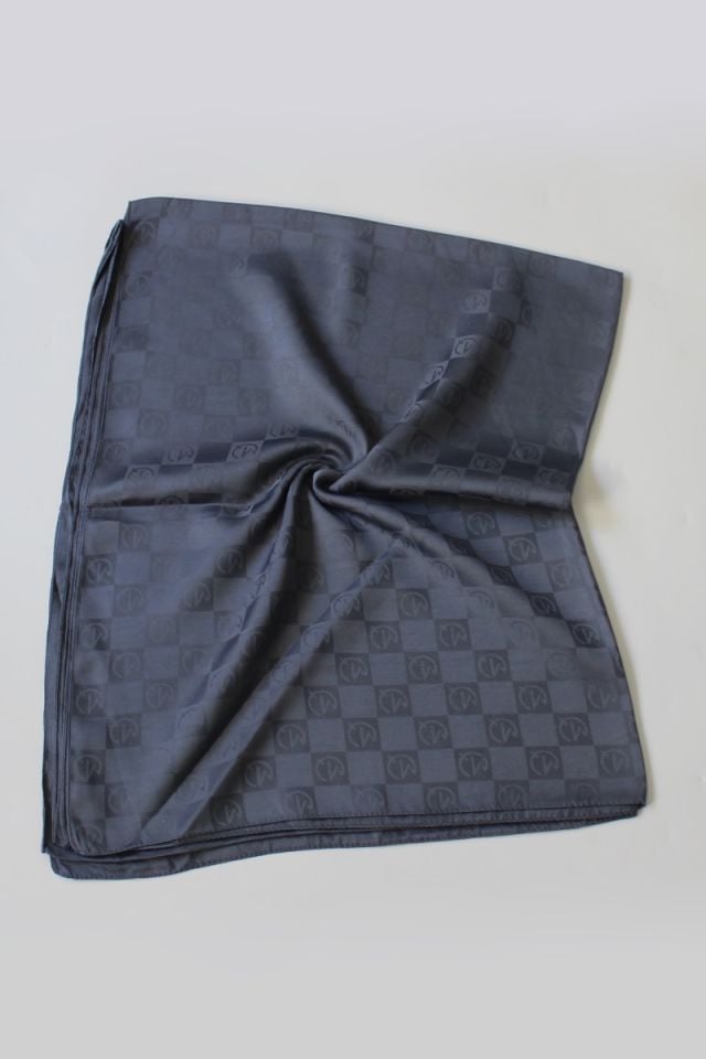 Dama Desenli İtalyan Jakar Şal - Antrasit