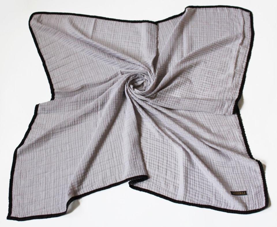 Müslin Biyeli Eşarp - Duman