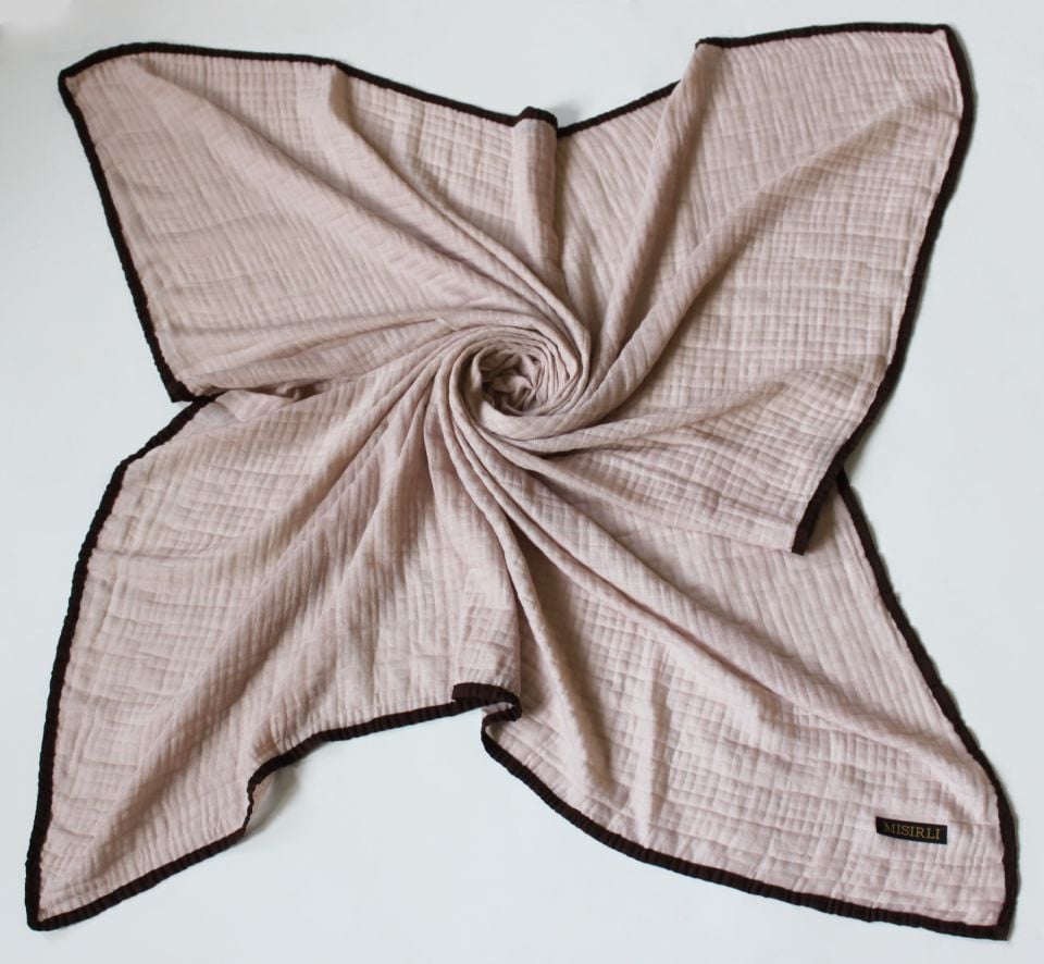 Müslin Biyeli Eşarp - Kum Beji