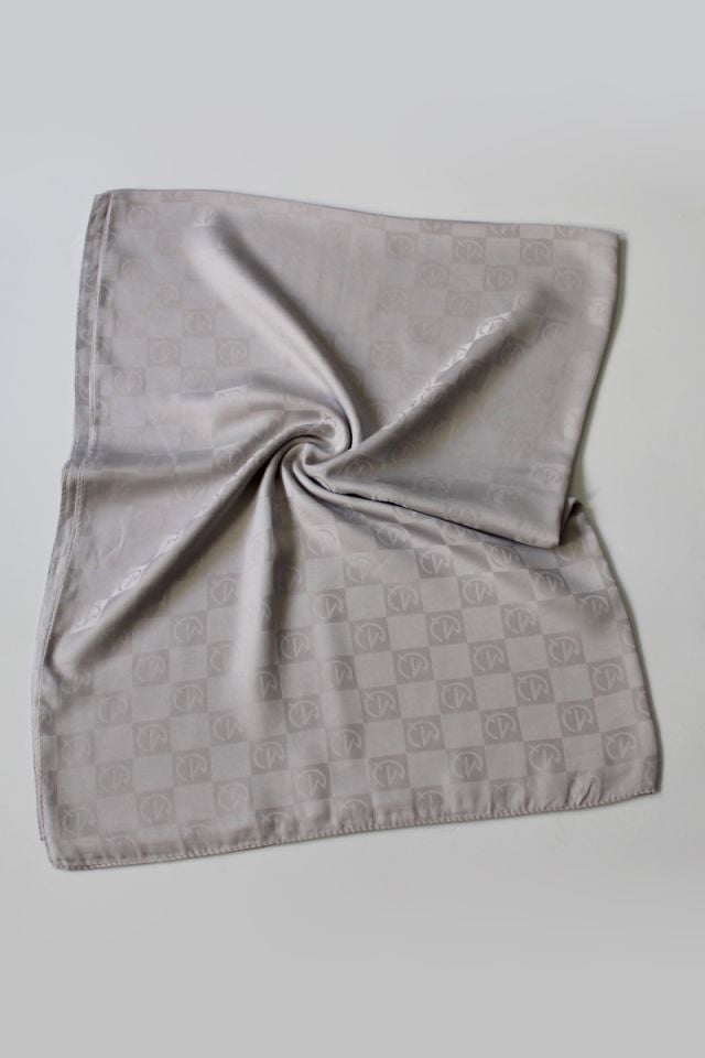 Dama Desenli İtalyan Jakar Şal - Gümüş