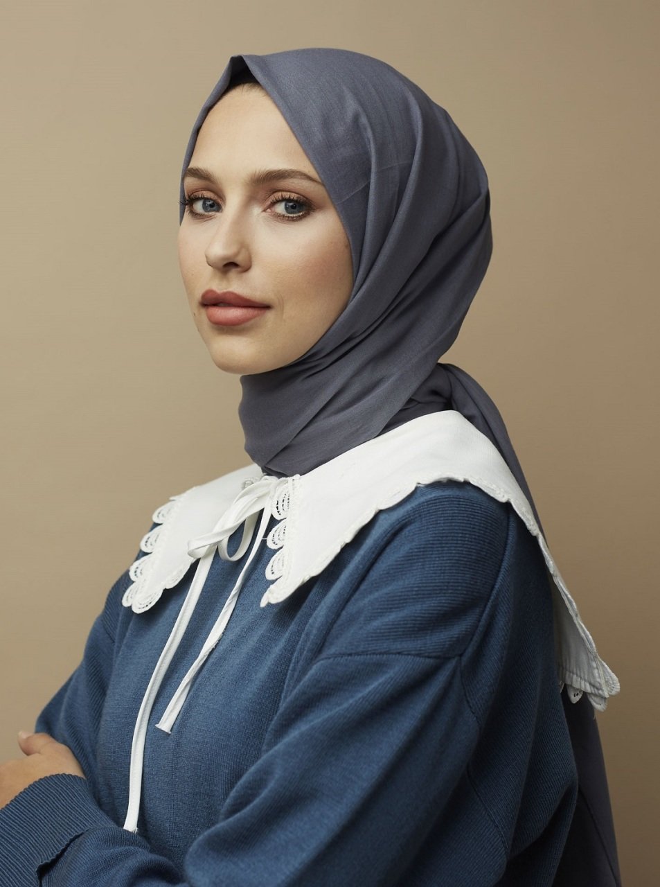 Pamuklu Vual Şal - Kurşun