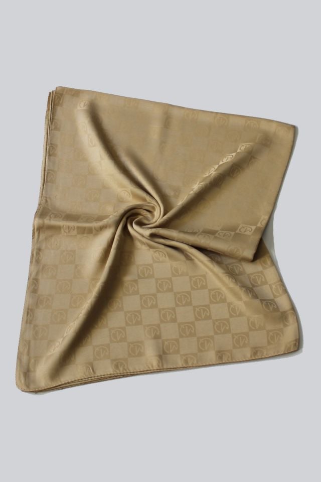 Dama Desenli İtalyan Jakar Şal - Kum Beji