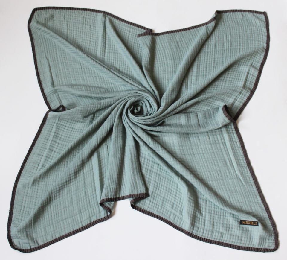 Müslin Biyeli Eşarp - Nil Yeşili