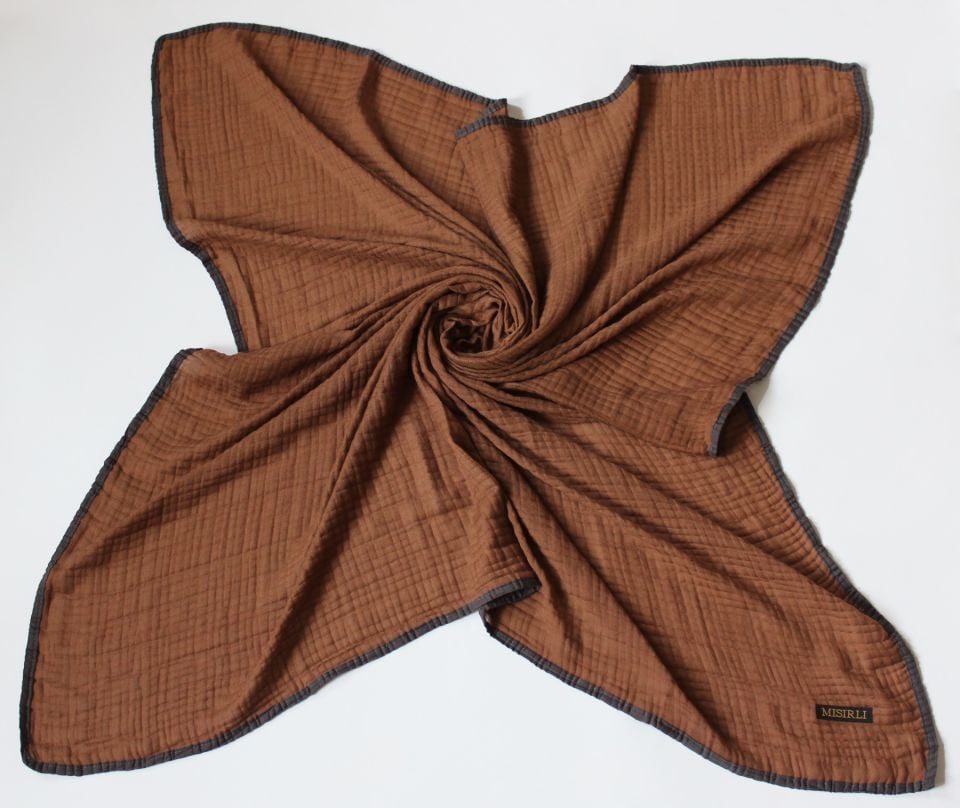 Müslin Biyeli Eşarp - Tarçın, Gri