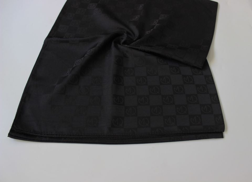 Dama Desenli İtalyan Jakar Şal - Siyah