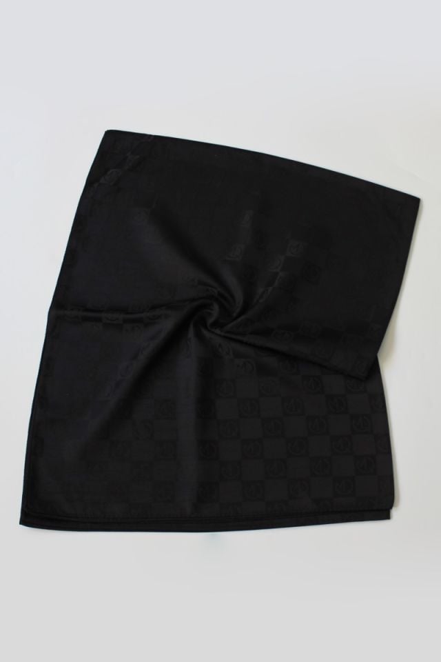 Dama Desenli İtalyan Jakar Şal - Siyah