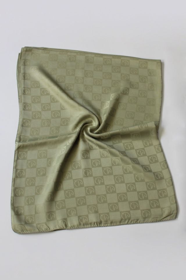 Dama Desenli İtalyan Jakar Şal - Su Yeşili