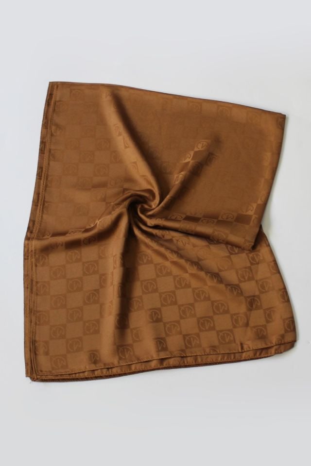 Dama Desenli İtalyan Jakar Şal - Tarçın