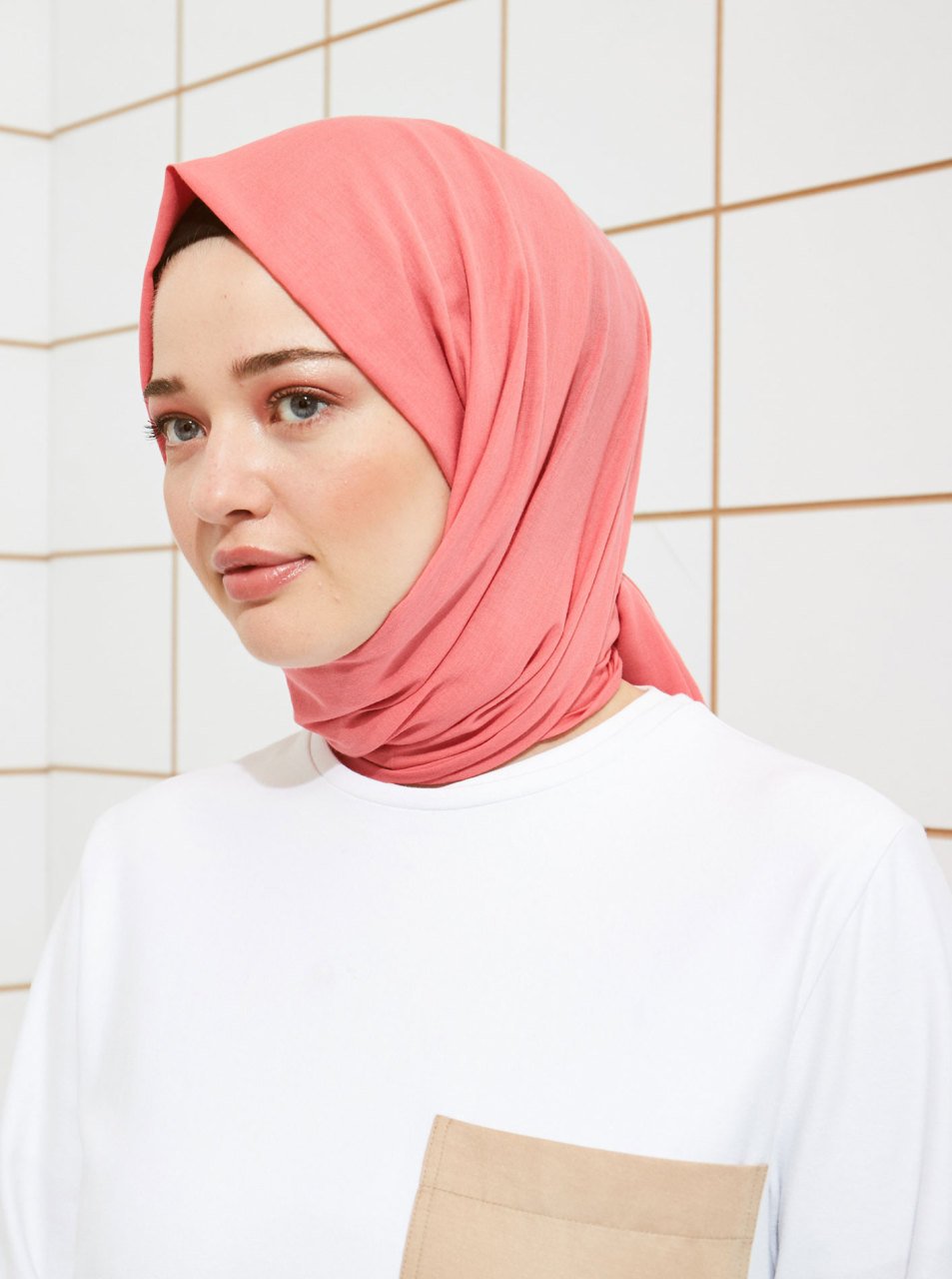 Pamuklu Vual Şal - Pembe