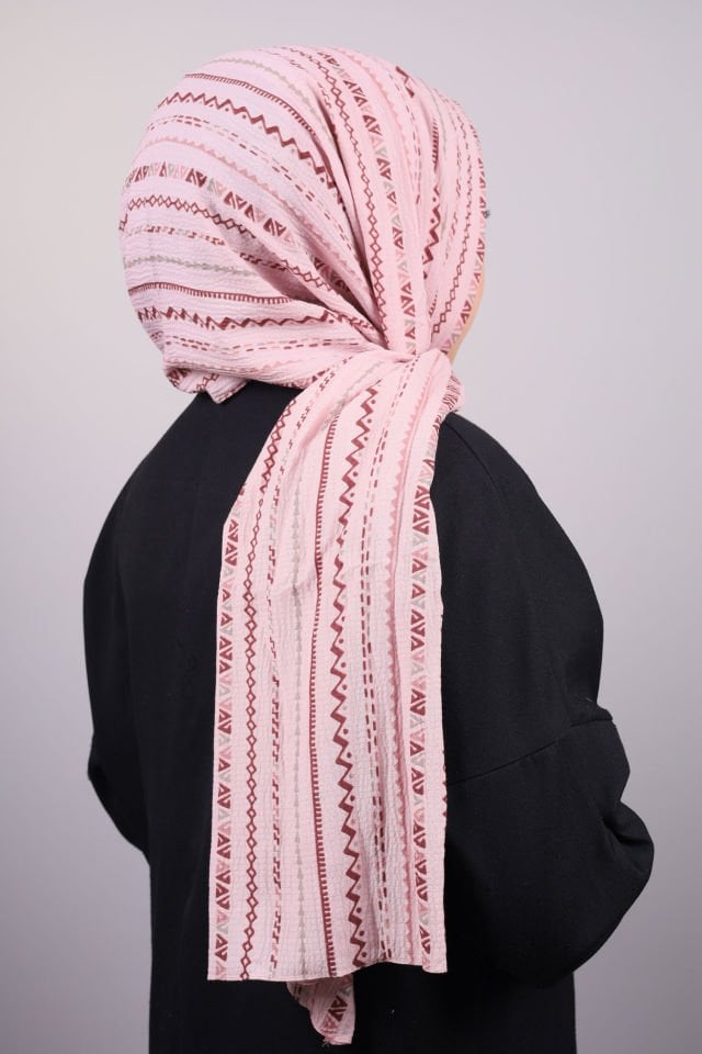 Desenli Mio Caz Şal - Pembe