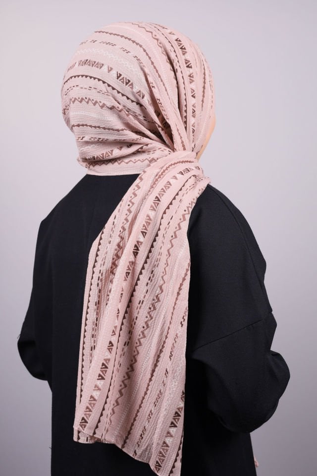 Desenli Mio Caz Şal - Soft Kahve