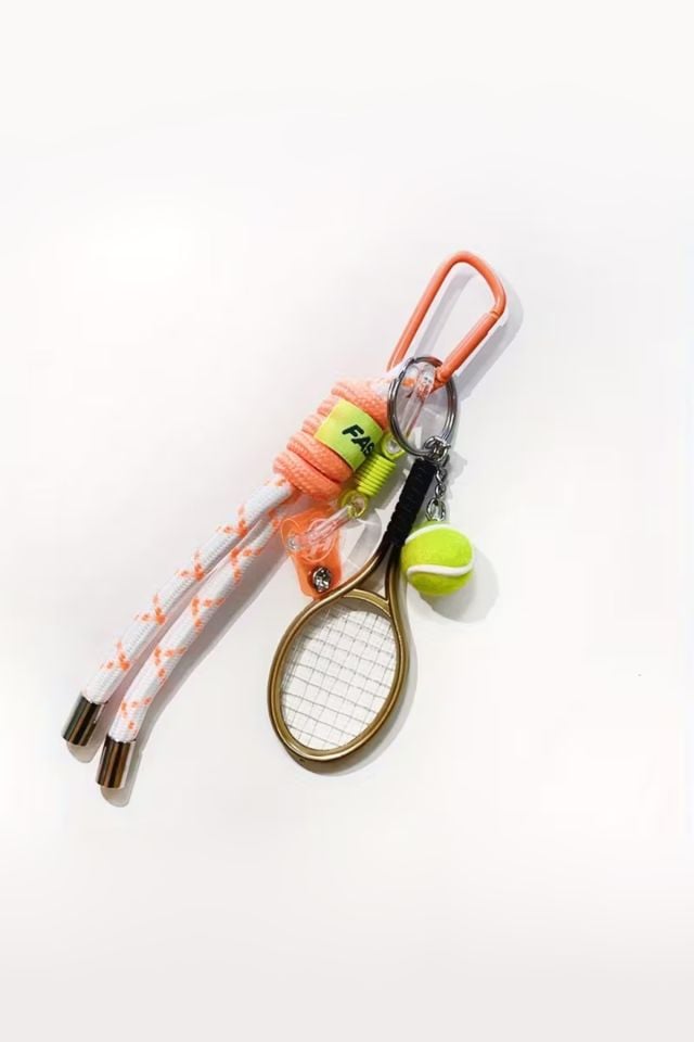 Tenis Raketi Turuncu Çanta Charmı ve Çanta Aksesuarı Anahtarlık (Çanta Dahil Değildir)