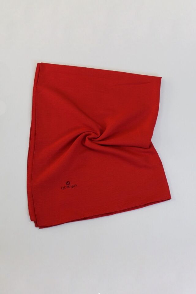 QUM ipek Pamuk Caz Şal - Kırmızı