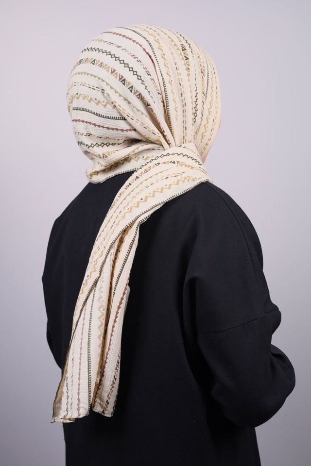 Desenli Mio Caz Şal - Zeytin