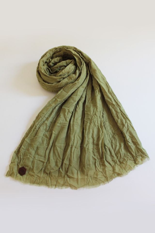 Vual Kraş Şal - Yağ Yeşili