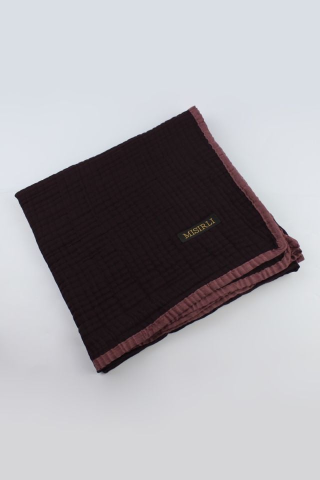 Müslin Biyeli Eşarp - Mürdüm