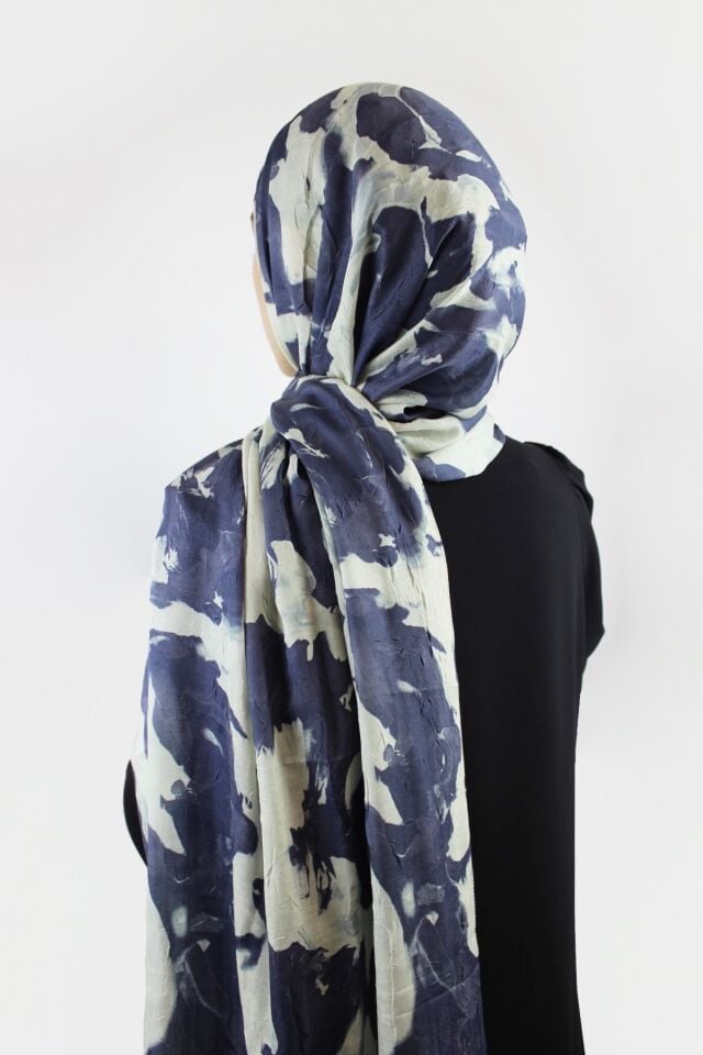 Watercolor Abstract Desen Bambu Şal - Çağla