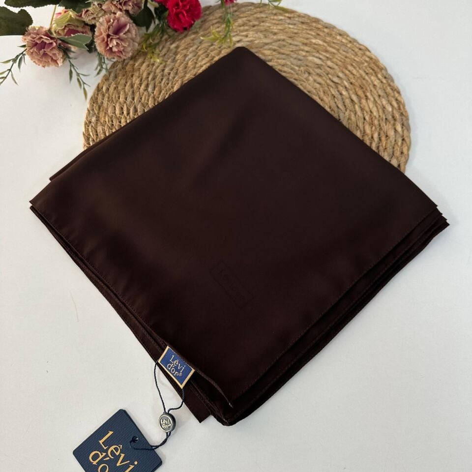 110x110 Levidor Medine İpeği Eşarp - Acı Kahve