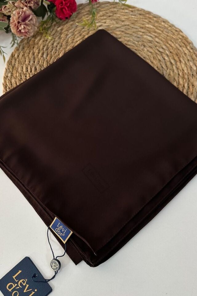 110x110 Levidor Medine İpeği Eşarp - Acı Kahve