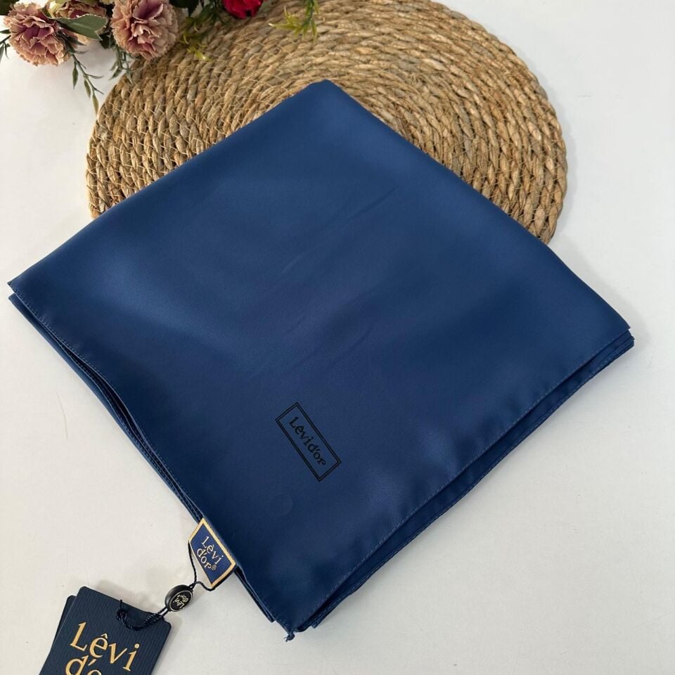 110x110 Levidor Medine İpeği Eşarp - İndigo